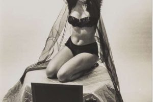 Bunny Self Portrait in Black Lingerie with Camera and Mirror, 1955